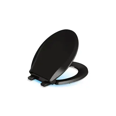 KOHLER Toilet Seat Cachet Nightlight QuietClose Round Closed Front Plastic Black • £115.81