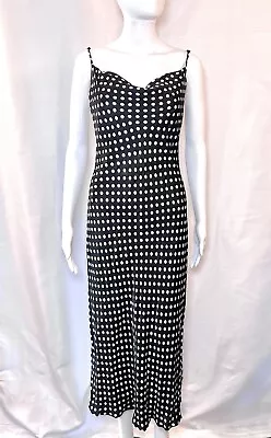 ZARA Black Polka Dot Camisole Slip Dress Size XS • $28