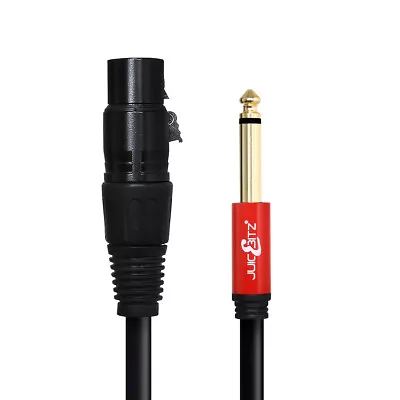 Female XLR 3 Pin Microphone To 6.35mm 1/4  Mono Jack Lead Audio Patch OFC Cable • £9.99