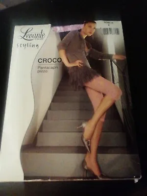 Levante Tights Woman Croco Pantacapri Pizzo Footless Colour Rosa Size 4 • £5