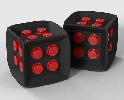LEGO Dice X2    (board Game Die Cube Rubber Play 2x2connectorcollectible) • $10.99