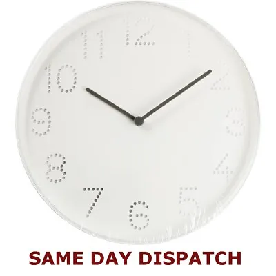 Ikea TROMMA Wall Clock Kitchen Home Décor 25cm Easy Fitting Sturdy White-Ivory • £7.99