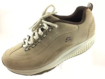 SH20 Skechers 8.5 Shape Ups XF Energy Blast Tan Nubuck Leather Toning Rocker • $22.56