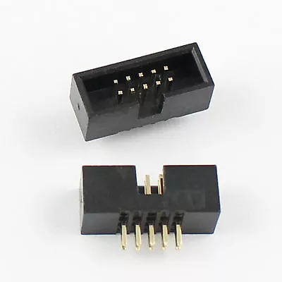 $4.99 • Buy 10 Pcs 1.27mm 2x5 Pin 10 Pin DIP Male Shrouded PCB Box Header IDC Connector