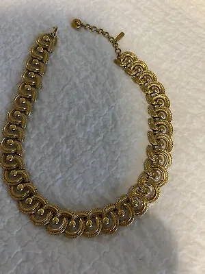 Monet Costume Jewerly Necklace Gold Tone Rare • $25