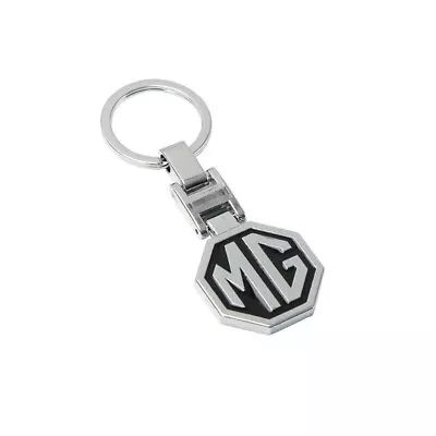 Vintage Silver And Black Mg Logo Keyring Iconic Octagonal Shape Mgb Mg • £4.29