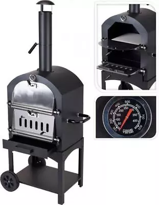 Outdoor Pizza Oven Garden Chimney Charcoal BBQ Bread Oven Portable Camping Grill • £124.99