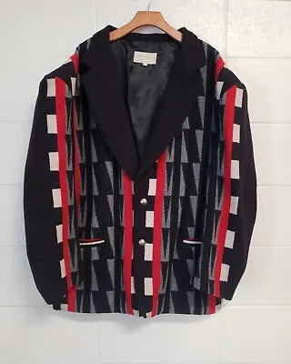 Native Jacket Santa Fe Wool Coat Hidatsa Earth Blanket Pendleton XXL Aztec RARE • $300