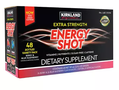 Kirkland Signature Extra Strength Energy Shot 48 Bottles 2 Ounces Each - NEW • $50.99