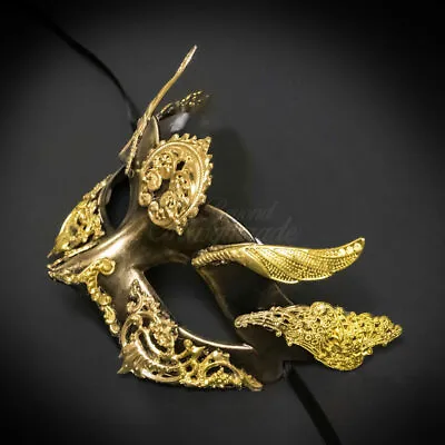 Medieval Masquerade Mask Women Black Gold M31131 • $24.95