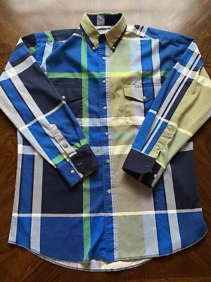 Wrangler Shirt Mens 16-35 Button Up Long Sleeve  X Long Tails Multi Color Plaid • $14.49