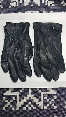 Vintage Gold Medal International Mens Black 100% Leather Gloves Size L/XL *READ* • $15