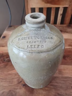 Old Slab Seal Stoneware Flagon E.Smeeton & Son Chemists Leeds • £18
