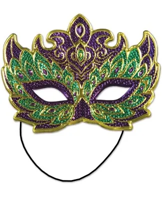 Beistle Mardi Gras Costume Mask Multicolor Adult • $8.99