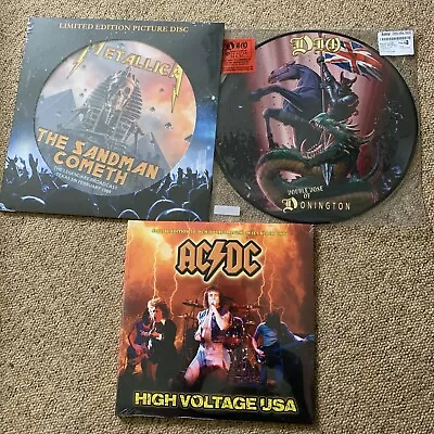 £49.99 • Buy Picture Pic Vinyl Disc X 3-Metal Rock-album Vinyls-limited-collection-lot-bundle