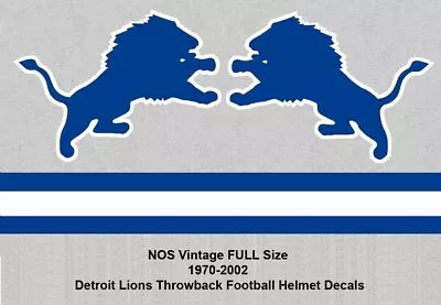 NOS 1970-2002 FS Detroit Lions Throwback Football Helmet Decals - 20m Mil 3M • $34.99