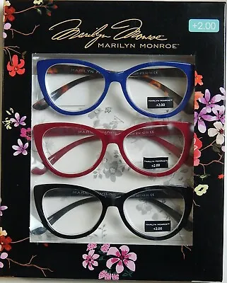 Marilyn Monroe Premium 3-pack Reading Glasses Readers +1.50 +2.00 +2.50 New  • $39.99