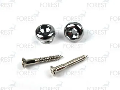 Guitar Strap Pin Pair Compatible Gibson Chrome Finish HE007 • $5.26