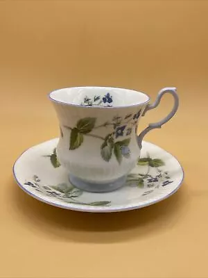 Beautiful Vintage Rosina China Co. Queens Blue Flower Pattern Cup & Saucer • £16.99