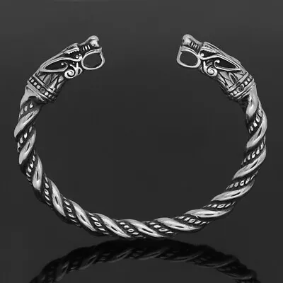 Retro Double Headed Dragon Open Solid Bracelet Men's Dragon Bone Bracelet • $11.50