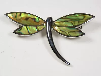 Gorgeous Vintage Mod Brooch Pin Abalone Dragonfly Signed Lia Sophia  C4656 • $8.59