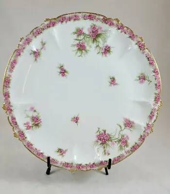 $29.99 • Buy Antique Hand Painted Pink Floral CH Field Haviland Limoges Serving Plate