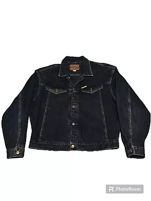 XL Edwin Japanese Denim Jean Jacket Western Vintage Y2k Dark Wash Blue Tokyo • $69.99