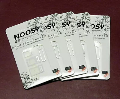 1 PCS Noosy SIM Card Adapter Nano Micro Standard Converter Kit SIM Tray Mot-2609 • $0.01