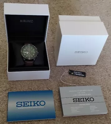 Rare - SEIKO Prospex Solar Chronograph V176 0BB0 Green Dial - Box & Papers MENS • £229.99