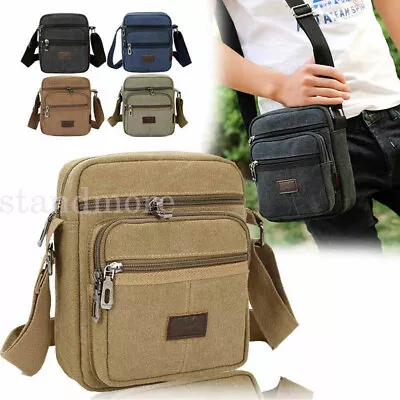 Black Cross Body Messenger Bags Utility Sports Travel Work Shoulder Bags Unisex • £9.04