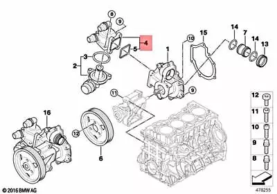 Genuine BMW E46 Engine Cooling Waterpump Thermostat Housing OEM 11517572859 • $64.14