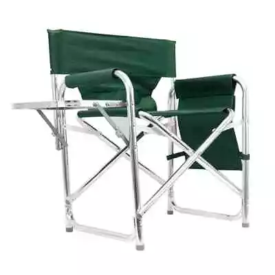 £49.99 • Buy Folding Aluminium Directors Chair Camping Caravan With Side Table Foldable