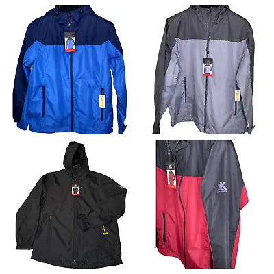 Zeroxposur Men Jacket Windbreaker Black Hardshell Packable Hooded Waterproof • $27.99