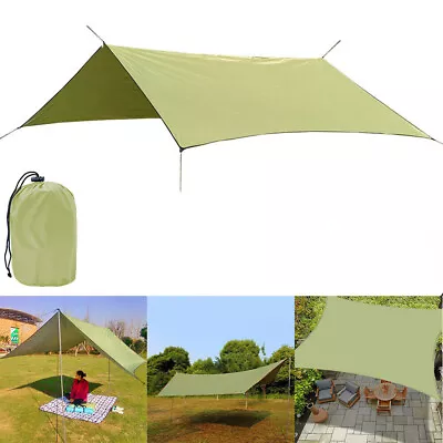 3mx3m Waterproof Camping Tent Tarp Shelter Hammock Cover Lightweight Rain Fly • $27.99