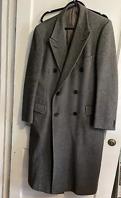 Vintage Burberry Wool Tweed  Long Coat Men Large 42 • $275