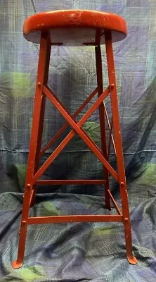 Unique Vintage Industrial Utility Tower Style Metal Stool Circa Early 20th C. • $75