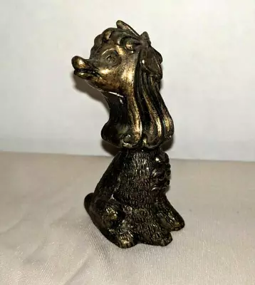 Italy Mod Dep Vintage Cast Brass Dog Poodle Rare (pl1) • $11.59