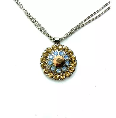 Mariana Necklace Pendant Crystal Rose Gold Golden Shadow & Blue Opal  Austri... • $90