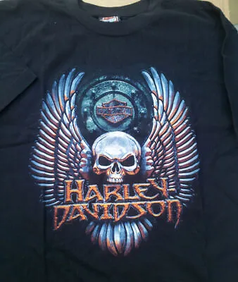 Harley Davidson Chrome Agressor Skull Men's Shirt S/s [new] • $12.99