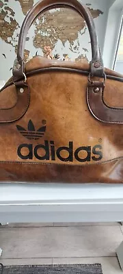 Vintage 1970s Adidas Peter Black Keighley Holdall Sports Casuals Bag Gym Zip 70s • £4.99