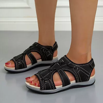 Womens Ladies Sport Walking Sandals Open Toe Slingback Casual Comfort Shoes New • £16.07