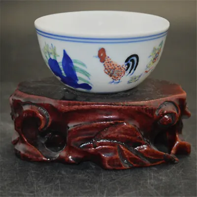 Chinese Porcelain Ming Dynasty Chenghua Contending Colors Chicken Cups 3.14'' • $48