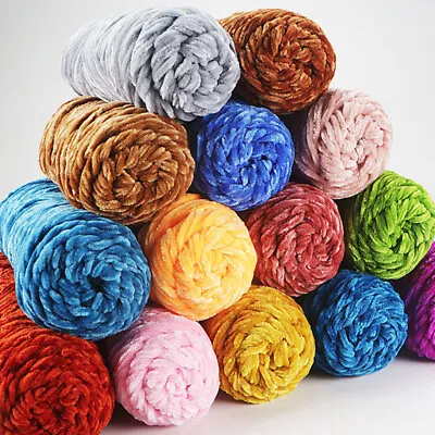 100g/roll Chenille Thick DIY Velvet Crochet Knitted Wool Craft Knitting Yarn • $6.64