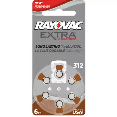 Rayovac Extra Advanced Hearing Aid Battery Size P312-6 To 240 Batteries EXP 2026 • $15.99