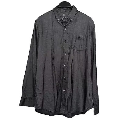 Free Fly Mens Large Performance Bamboo Sullivan Dark Charcoal Button Up Shirt L • $27.99