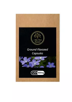 Organic Brown Ground Flaxseed | 120 X 900mg Vegan Capsules | High In Omega - 3 • £6.99