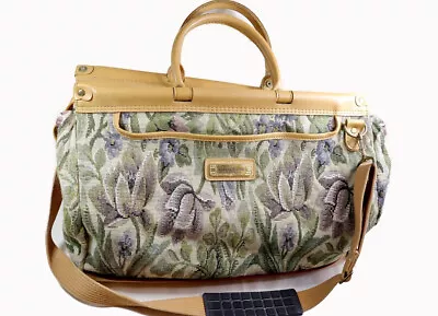 American Tourister Floral Tapestry Purse Handbag Luggage Zip Closure 18  Wide • $49.95