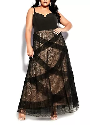 CITY CHIC Sexy Ruffles Maxi Dress In Black Plus Size XS / 14 NWT [RRP $199.95] • $75