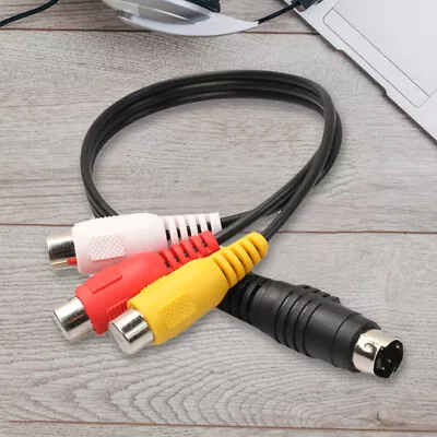 4 Pin S-Video To 3 RCA Adapter Cable Black Connector Cable For Computer Laptop • $9.67