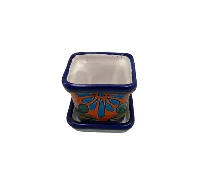 Talavera Mini Planter Pot With Saucer Mexican Pottery Home Decor Hand Painted • $19